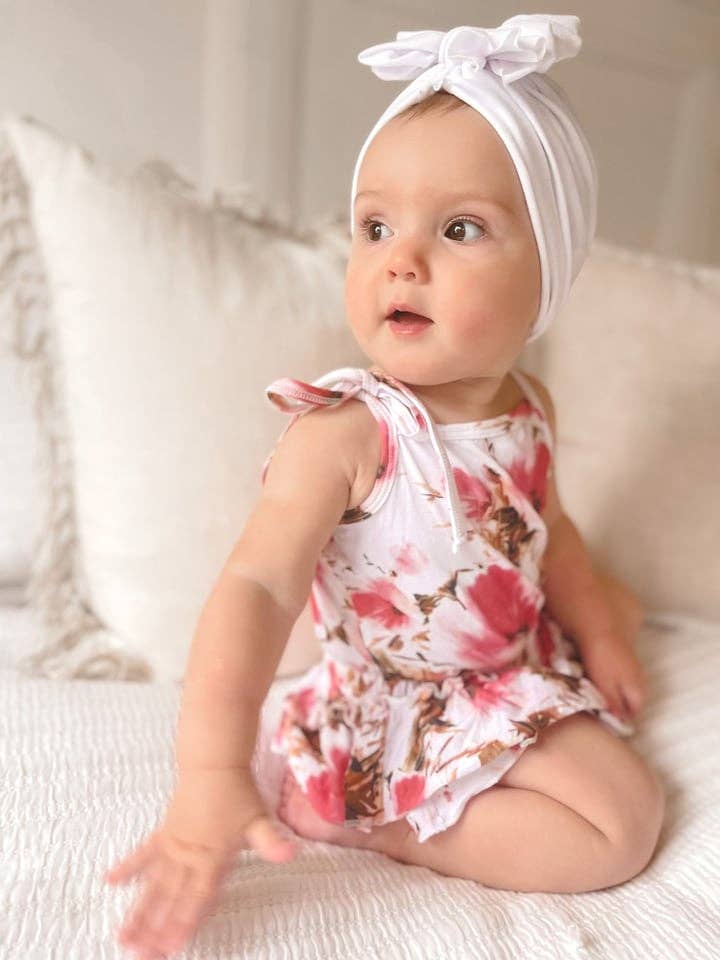 Maman - Wholesale Bodysuit (non-footed) – Baby - Baby Girls Stella Floral Print Cotton Jersey Tie Shoulder Romper1