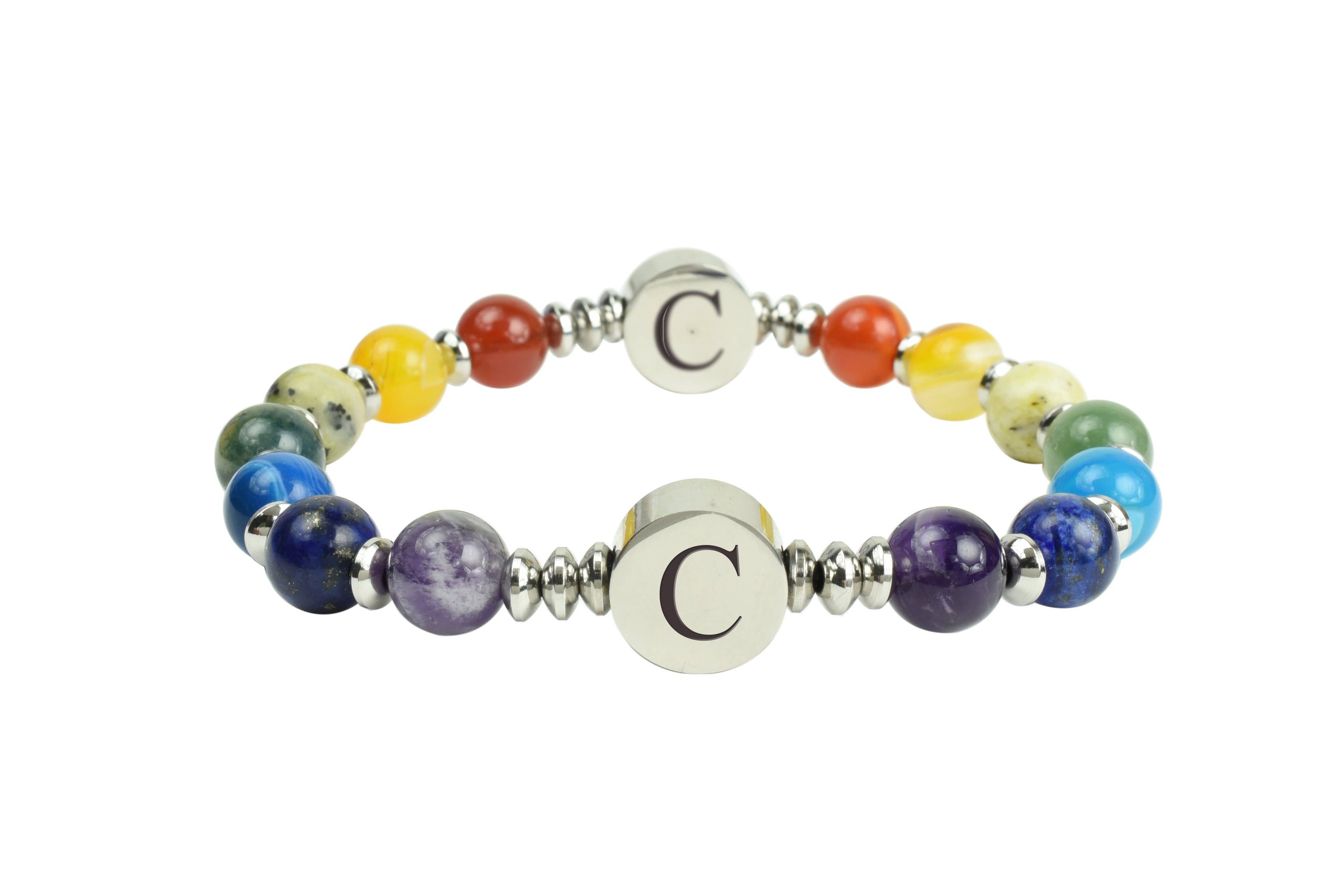 Pink Box – wholesale Beaded bracelet – Genuine Chakra Initial Bracelet by Pink Box28