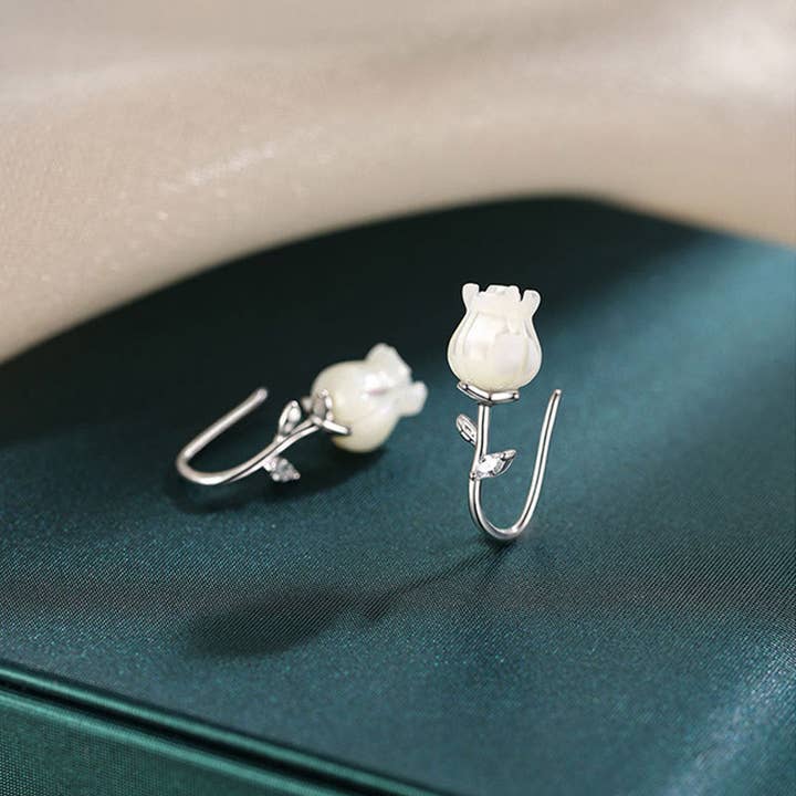 Perimade & Co. LLC - Wholesale Dangle Earrings - Lily Of Valley Dangle Drop Earrings in 925 Sterling Silver2