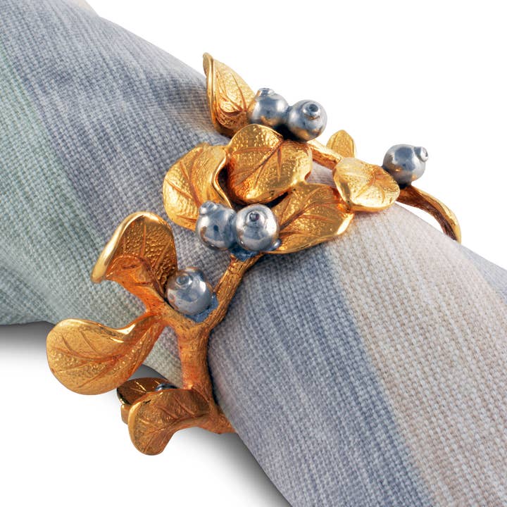 Golden Winter Berry Napkin Ring for wholesale by Vagabond House