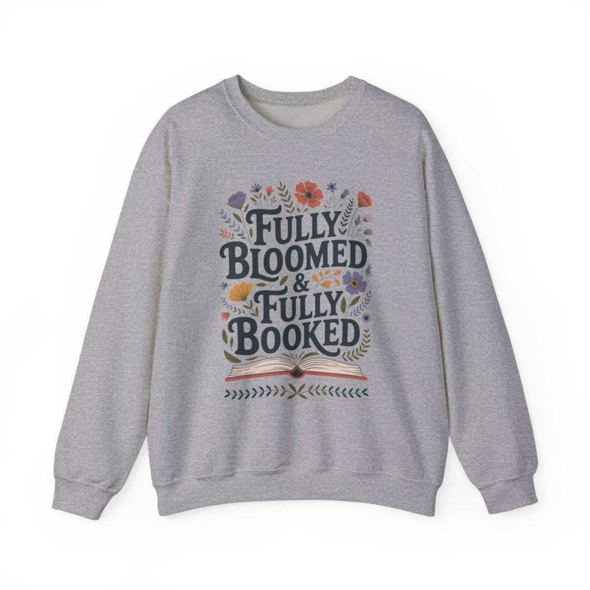 MagicMerchEmporium - Wholesale Graphic Sweatshirt - Women's - Fully Bloomed and Fully Booked Floral Books Sweatshirt6