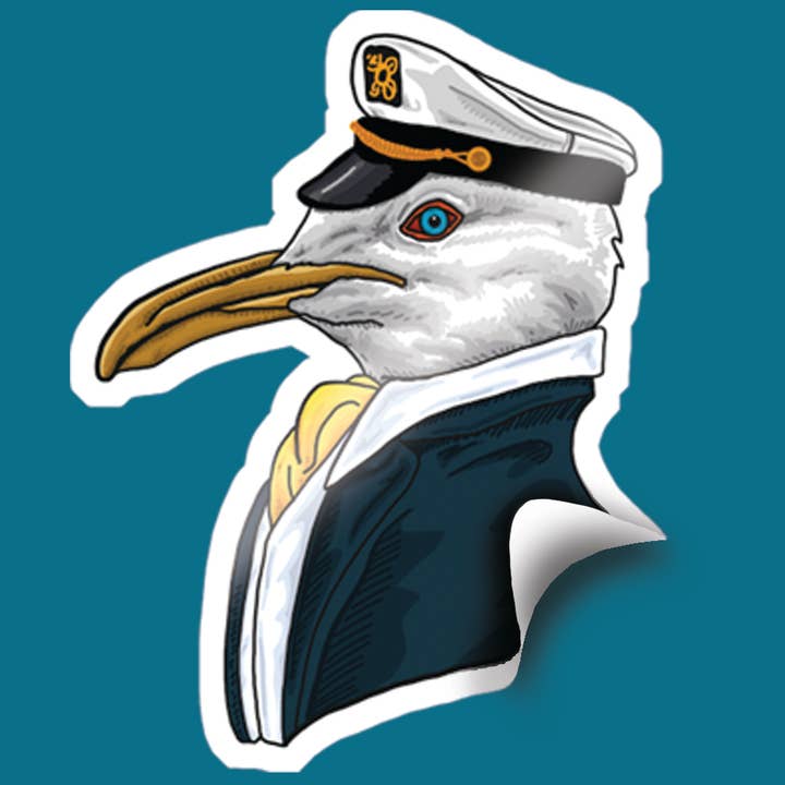 Yacht Captain Sticker for wholesale by Black River Letterpress & Paper Co.
