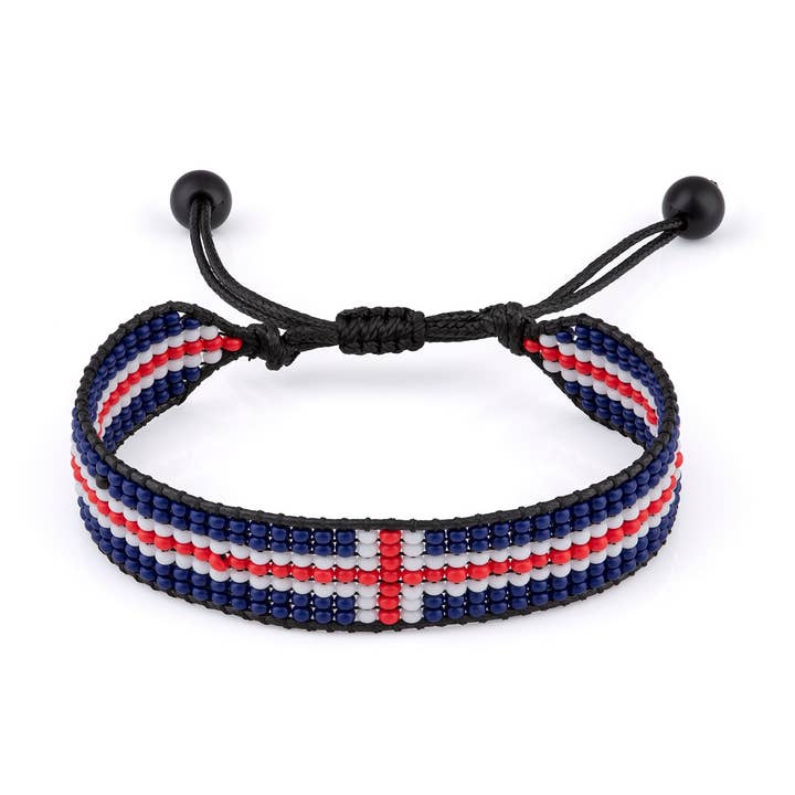 Iceland Flag Bracelet, Adjustable, Boho Style Rope Bracelet for Women, Men for wholesale by Fahari Luxury