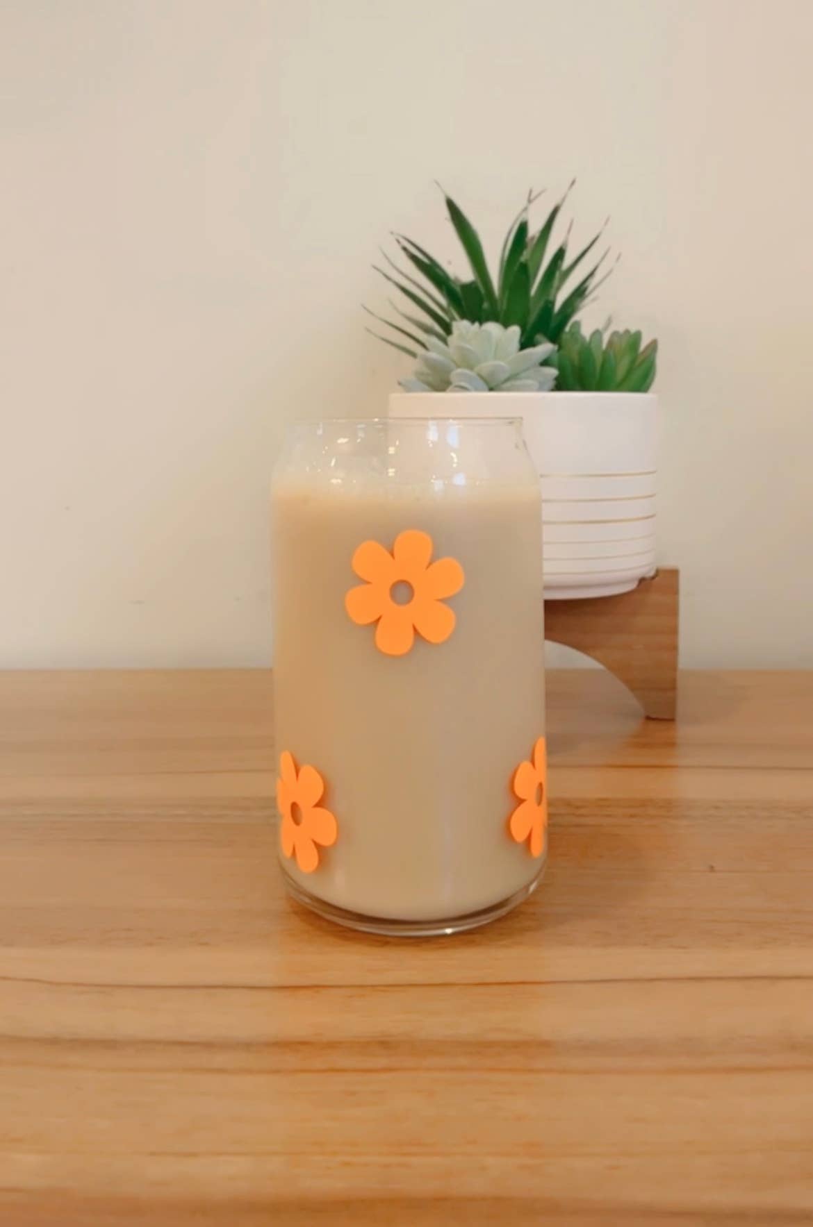 Pink pretty designs – wholesale Drinking glass/cup – Retro flower can glass2