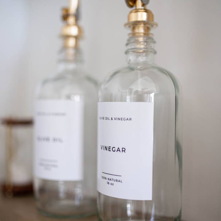Luxe B Co - Wholesale Oil/Vinegar Dispenser - Olive Oil & Vinegar Glass Clear Bottles