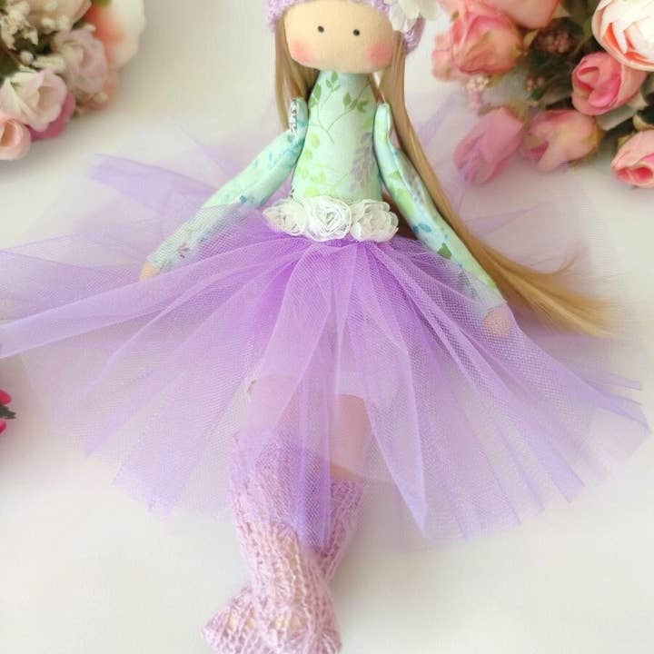 ChernikovaNataliya - Wholesale Doll - Kids - Handmade Lilac Ballerina Rag Doll, Fabric