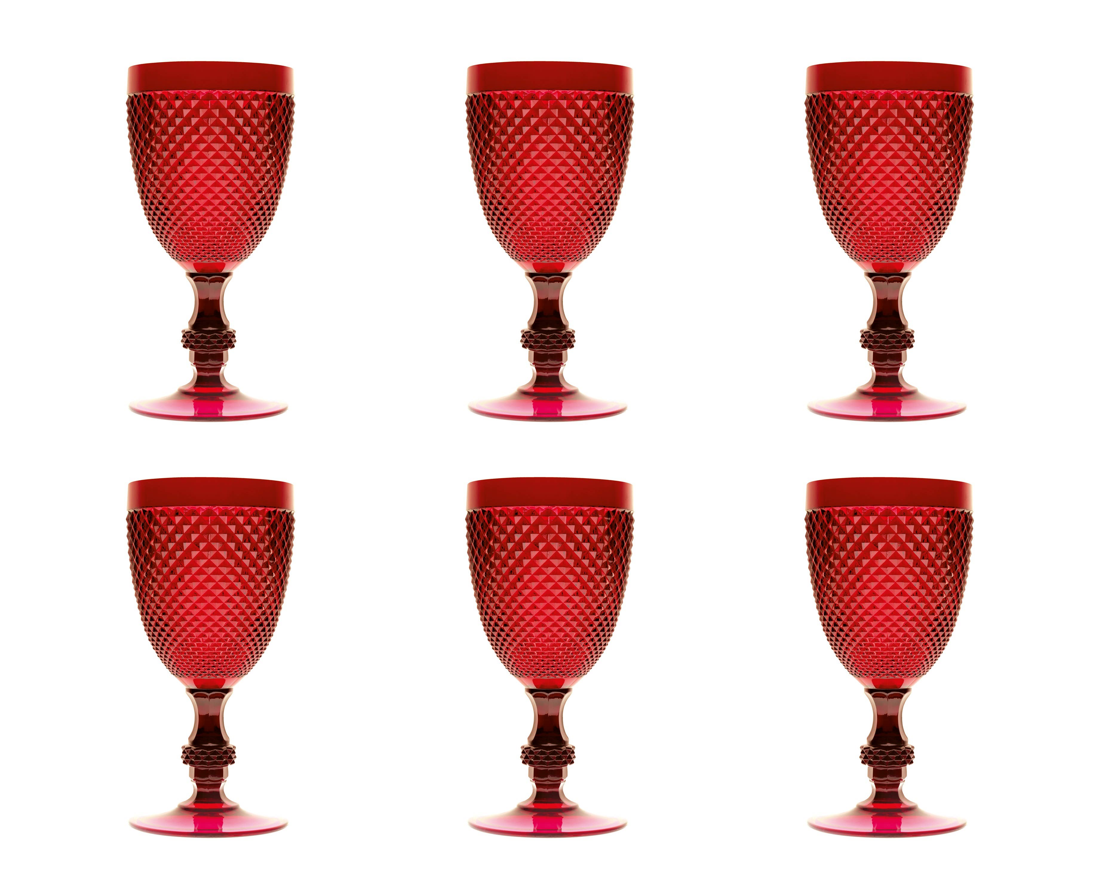 Rosso Set of 6 Diamond Rosé Glasses CL 39 for wholesale on Faire1