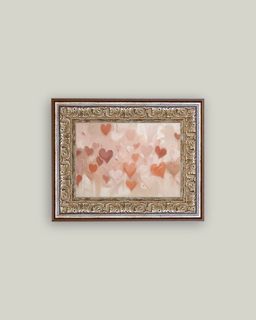 Petal Lane Home - Wholesale Art Print - Texture Hearts Framed Antique Art