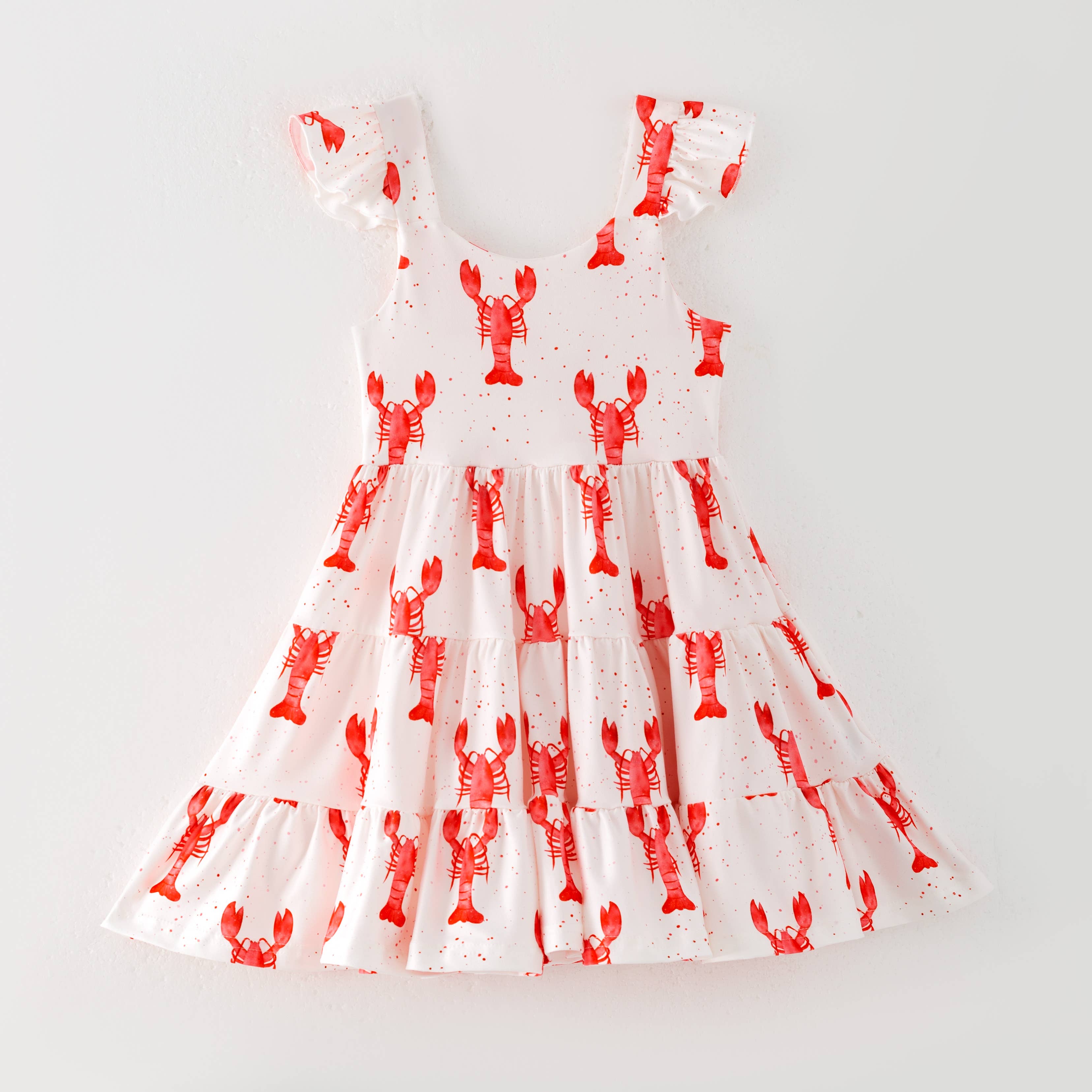 Auraquise - Vente Robe – enfant - Robe d'été pour filles avec patchwork et imprimé homards4