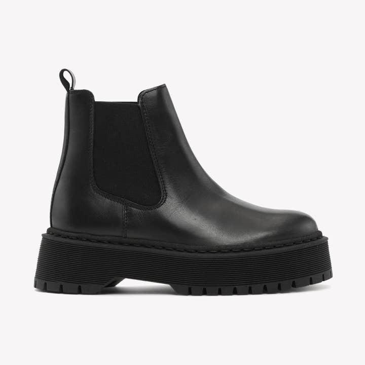 UNA Black Leather Chelsea Boots for Women for wholesale by JoDis Shoes