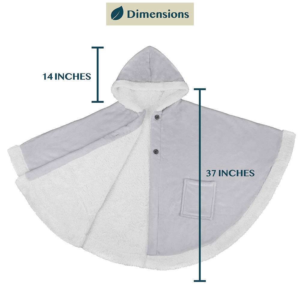 Pavilia – wholesale Poncho – Women's – Angel Wrap Hoodie Sherpa Poncho Blanket42