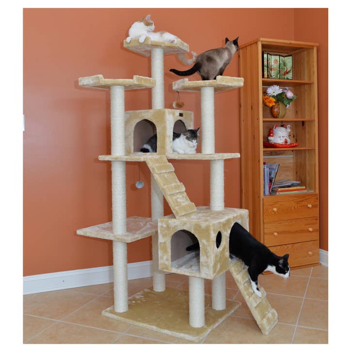 Armarkat - Wholesale Pet Scratcher - Cat - Real Wood 74" Multi-Level Cat Tree Large Cat Play Furniture12