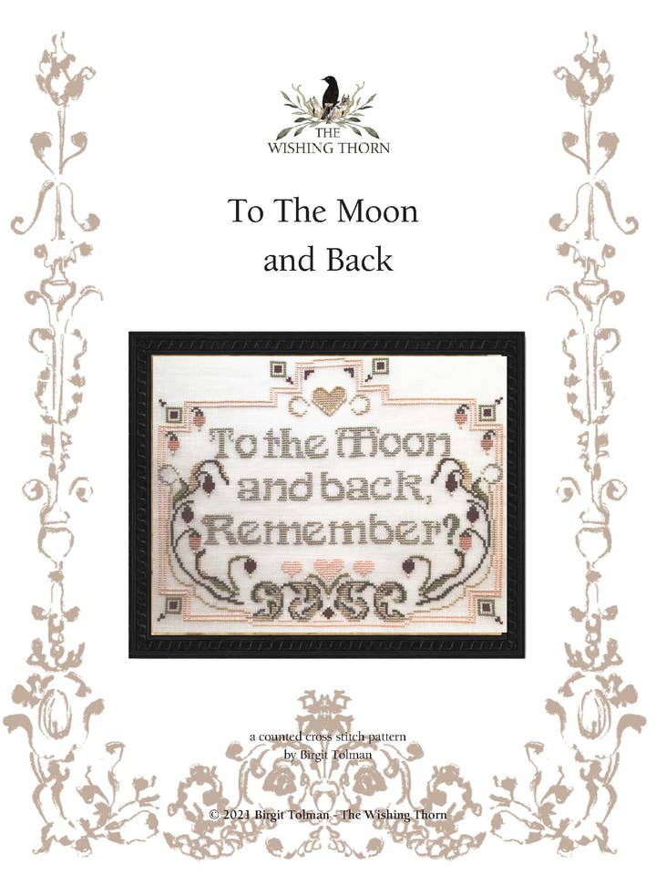 Version imprimée du motif au point de croix To The Moon pour la vente par The Wishing Thorn