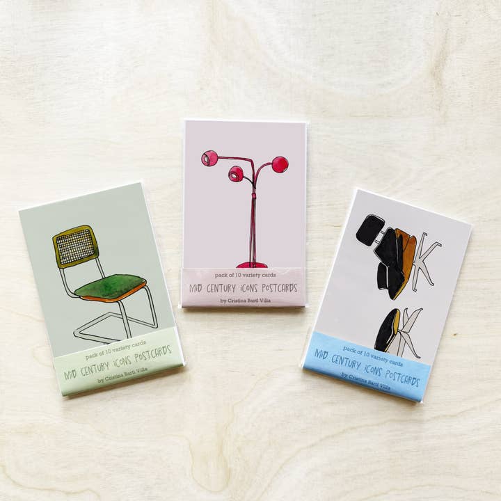 Honora Papers - Wholesale Postcard Set - Pack of 10 Postcards of Midcentuy-Modern Furniture Icons4