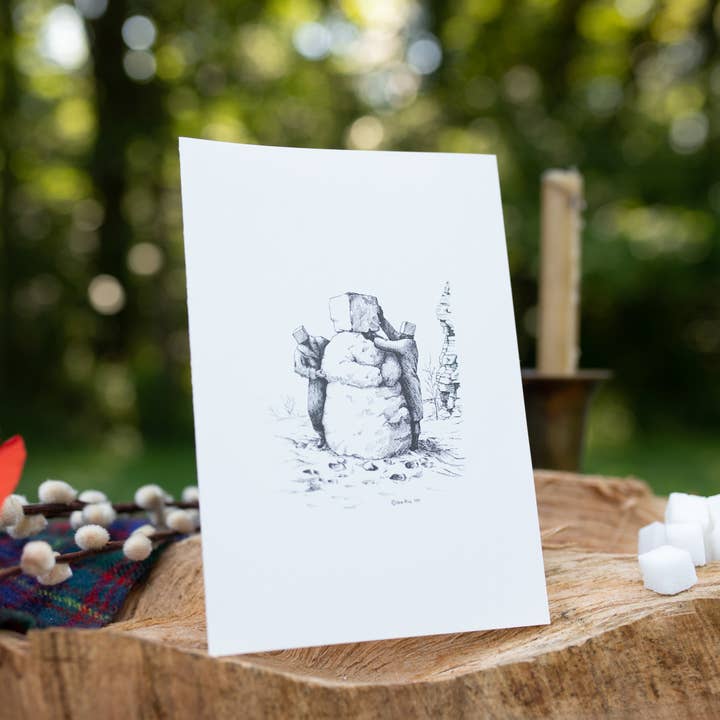 Sugarheads - Wholesale Season's Greetings Card - Snowman Whimsical Pen and Ink Greeting Cards