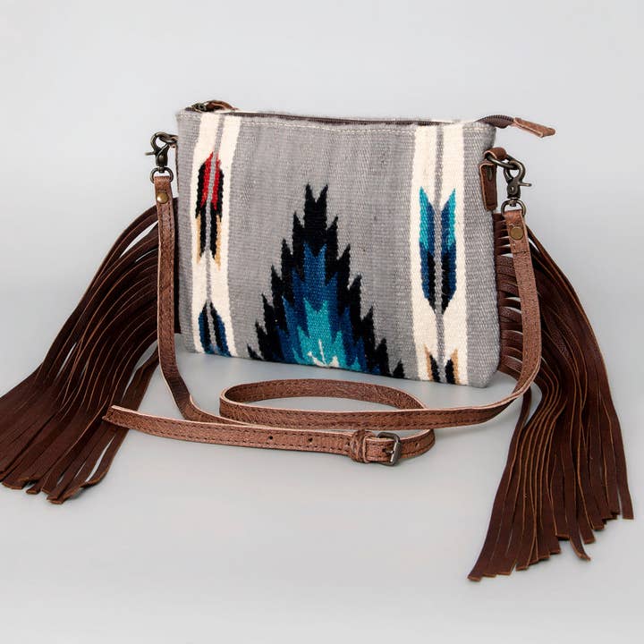 ADBG236 American Darling Western Cross body Bag with Saddle Blanket & Fringes for wholesale by LS Western