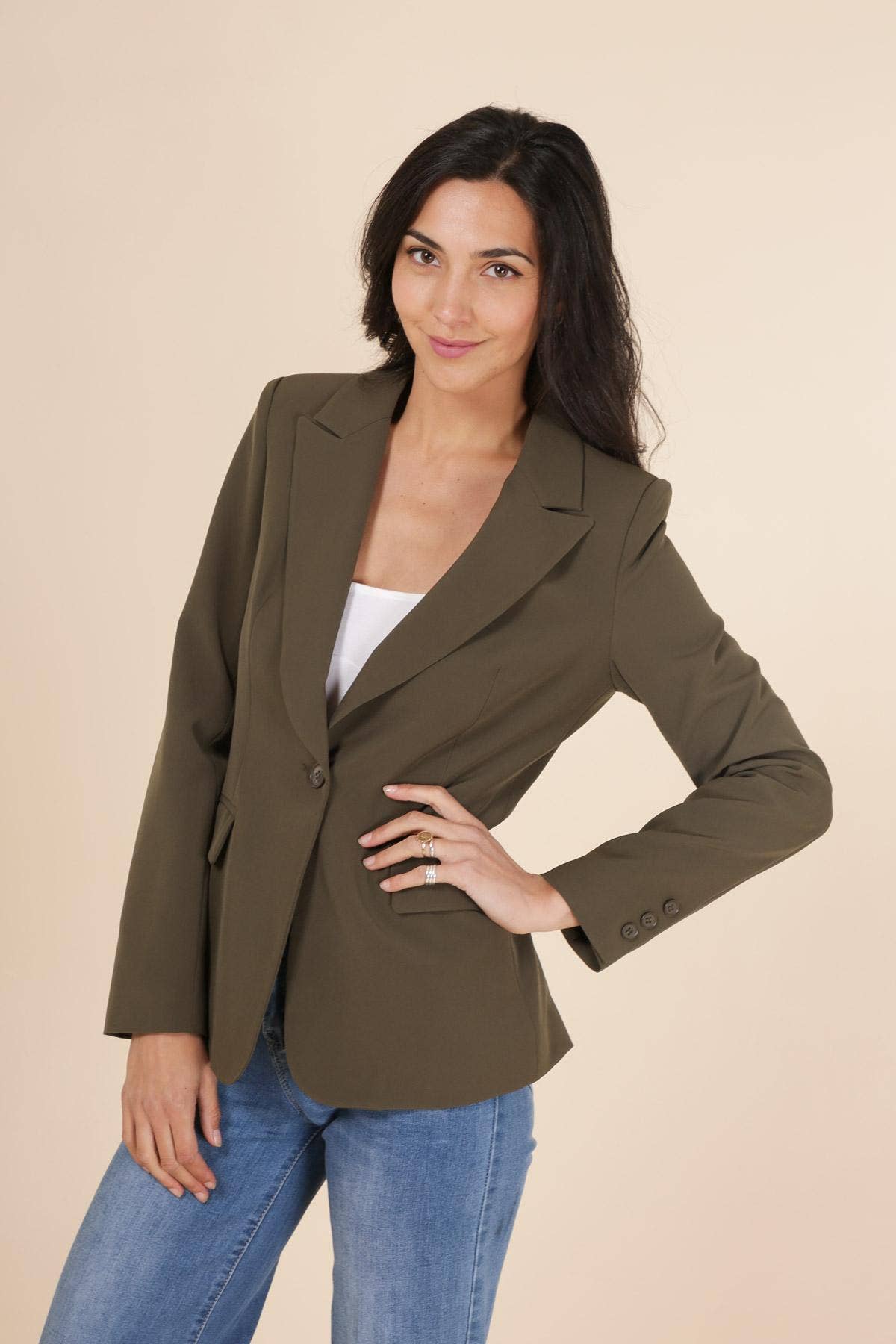 Attentif Paris - Wholesale Suit Jacket - Women's - [Timeless] Fitted single-button plain jacket35