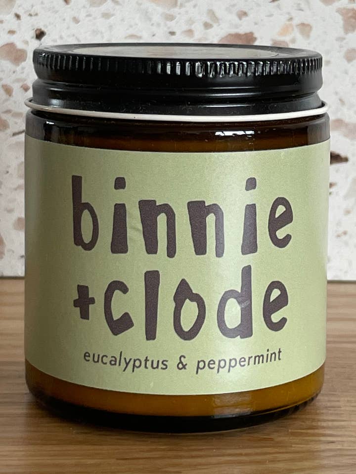 Candela in Barattolo Eucalipto e Menta Piperita - 4 Once per la vendita all'ingrosso da parte di Binnie & Clode Co.