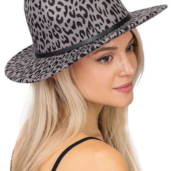 Cap Zone - Wholesale Fedora - Women's - Leopard Red Bottom Fedora1