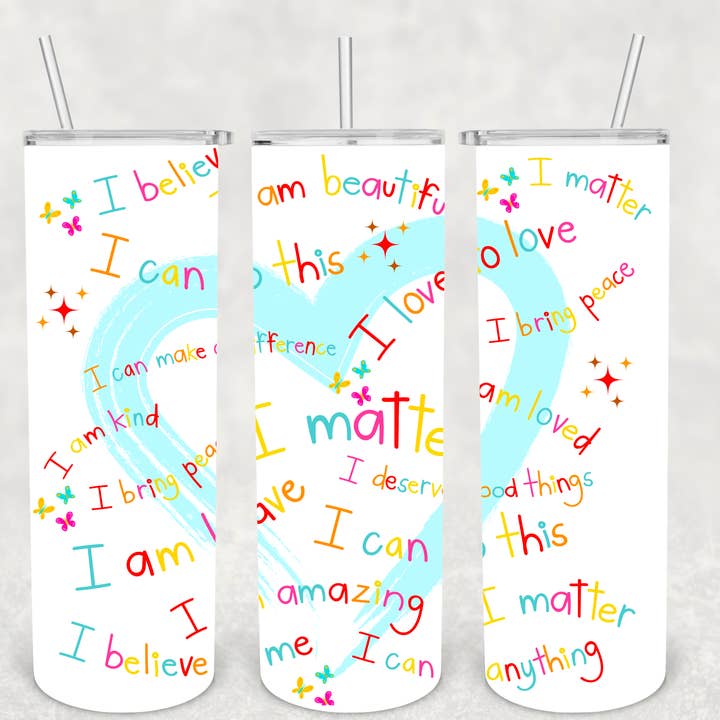 Heart Affirmations Tumbler for wholesale by The Potted Oasis