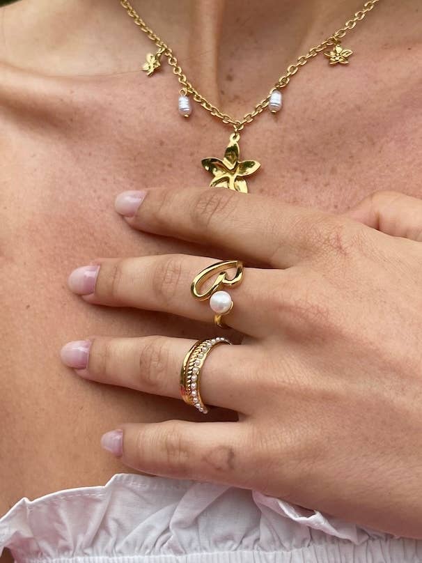 Stainless steel ring 424RX163 for wholesale by BYREN | ÉLINE L'ATELIER