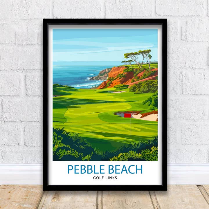 Pebble Beach Golf Links California Travel Poster for wholesale by InkNPrintz