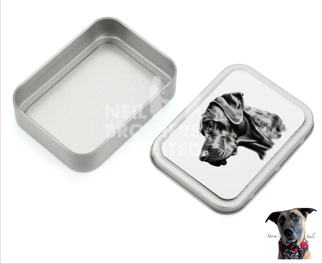 Storms Style - Vente Bocal à friandises – chien - Boîte à friandises en métal pour petit chien noir et gris - de nombreuses races26