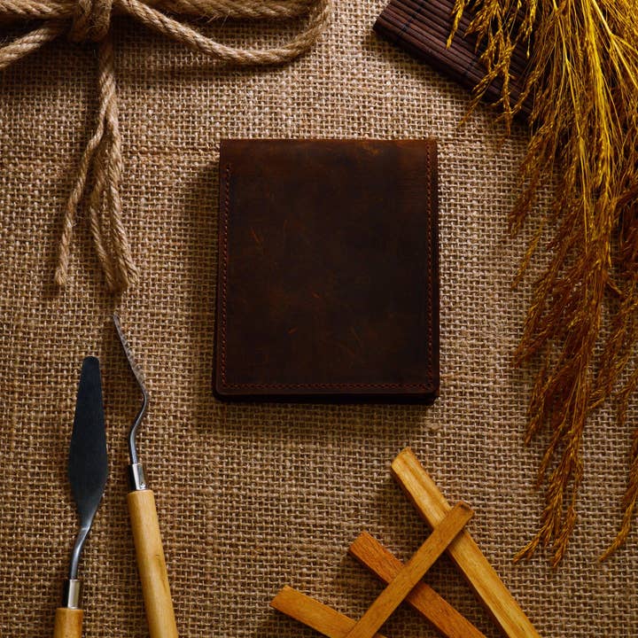 Craftivor – wholesale Wallet - Men’s – Personalized Leather Wallet Men, Engraved Leather Initials Custom Card Cash Holder Wallet3