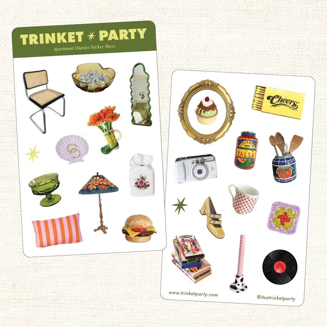 Trinket Party - Wholesale Sticker - Apartment Diaries Sticker Sheets1