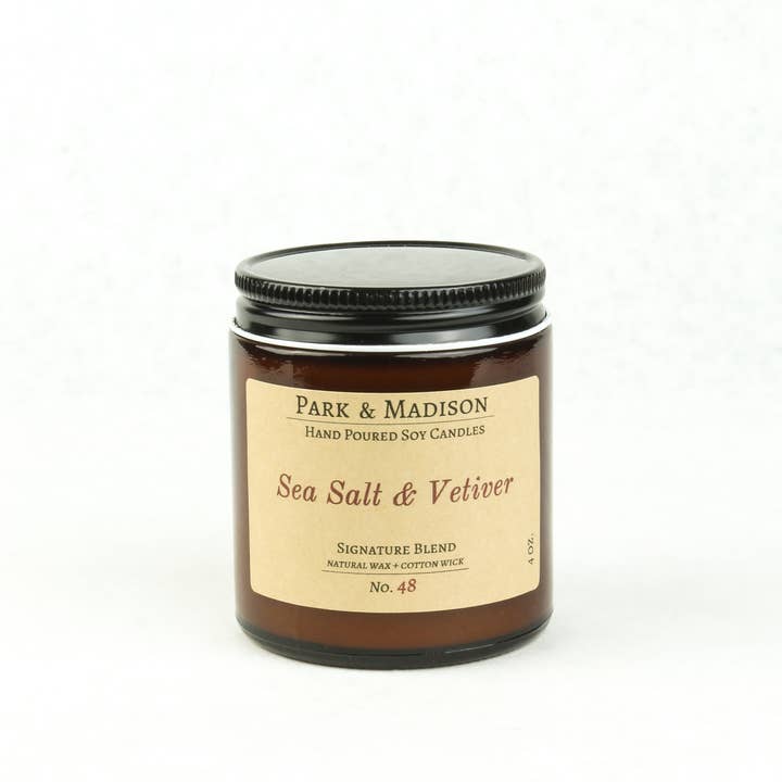 Park & Madison - Wholesale Jar/Filled Candle - Sea Salt & Vetiver Soy Candle