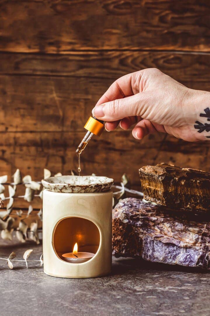 Mindful Living Co. - Wholesale Oil Warmer - Handmade Ceramic Oil Burner - Sand / Speckled