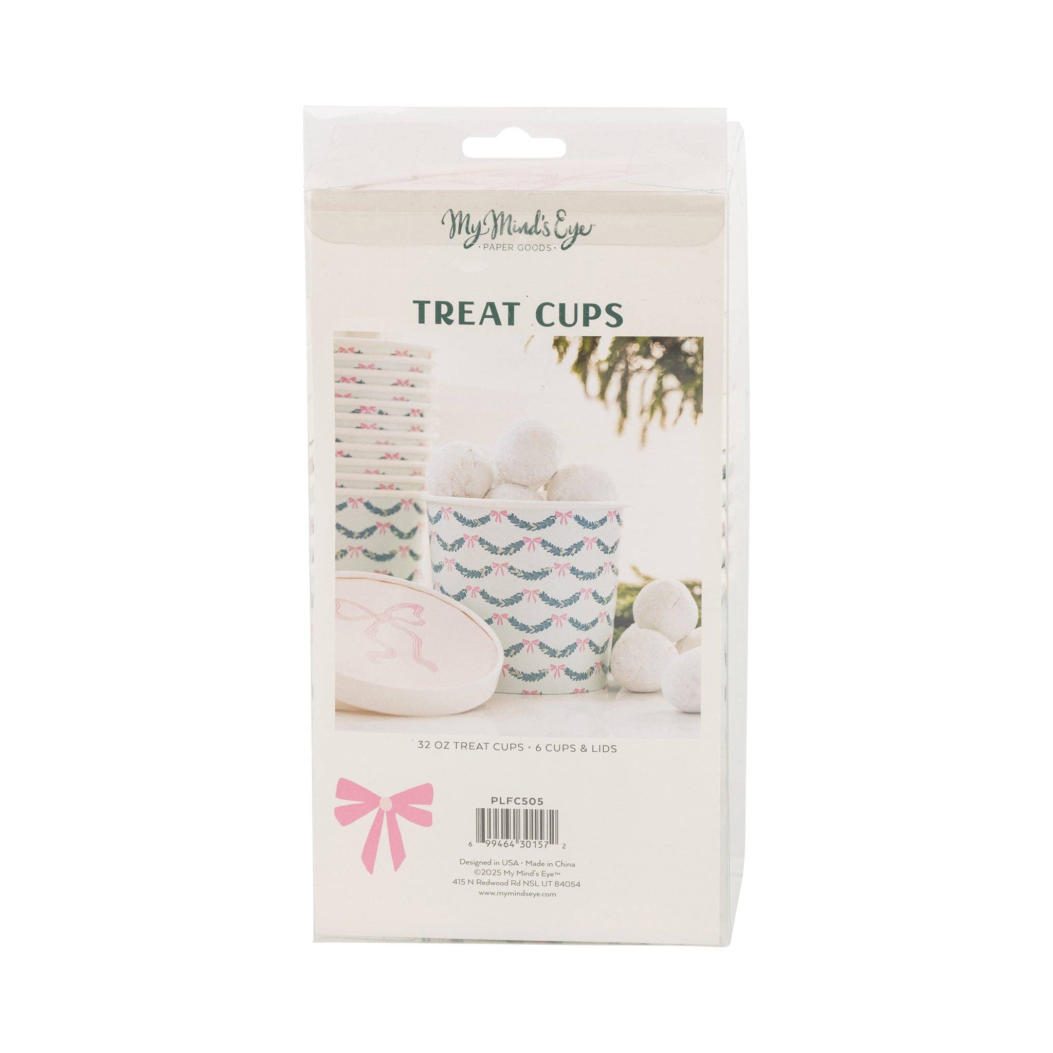 My Mind’s Eye – Engroshandel Engangsbæger – PLFC505 - Lyserøde Skåle med Sløjfe til Takeaway Godter4