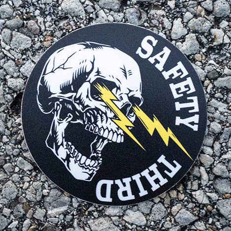 Hey Bear Outdoors - Vente Autocollant - Autocollant Crâne Sécurité Troisième0
