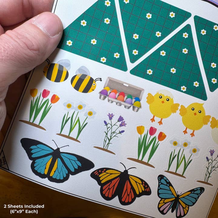 RestickBrix - Wholesale Building Set - Kids - Reusable Decals for Magnetic Tiles & Bricks - Bunny Bungalow2