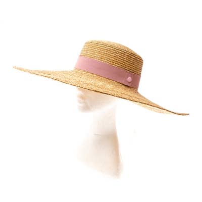 DNMC - Wholesale Straw Hat - Women's - Fine Straw Wide Brim Boater Hat