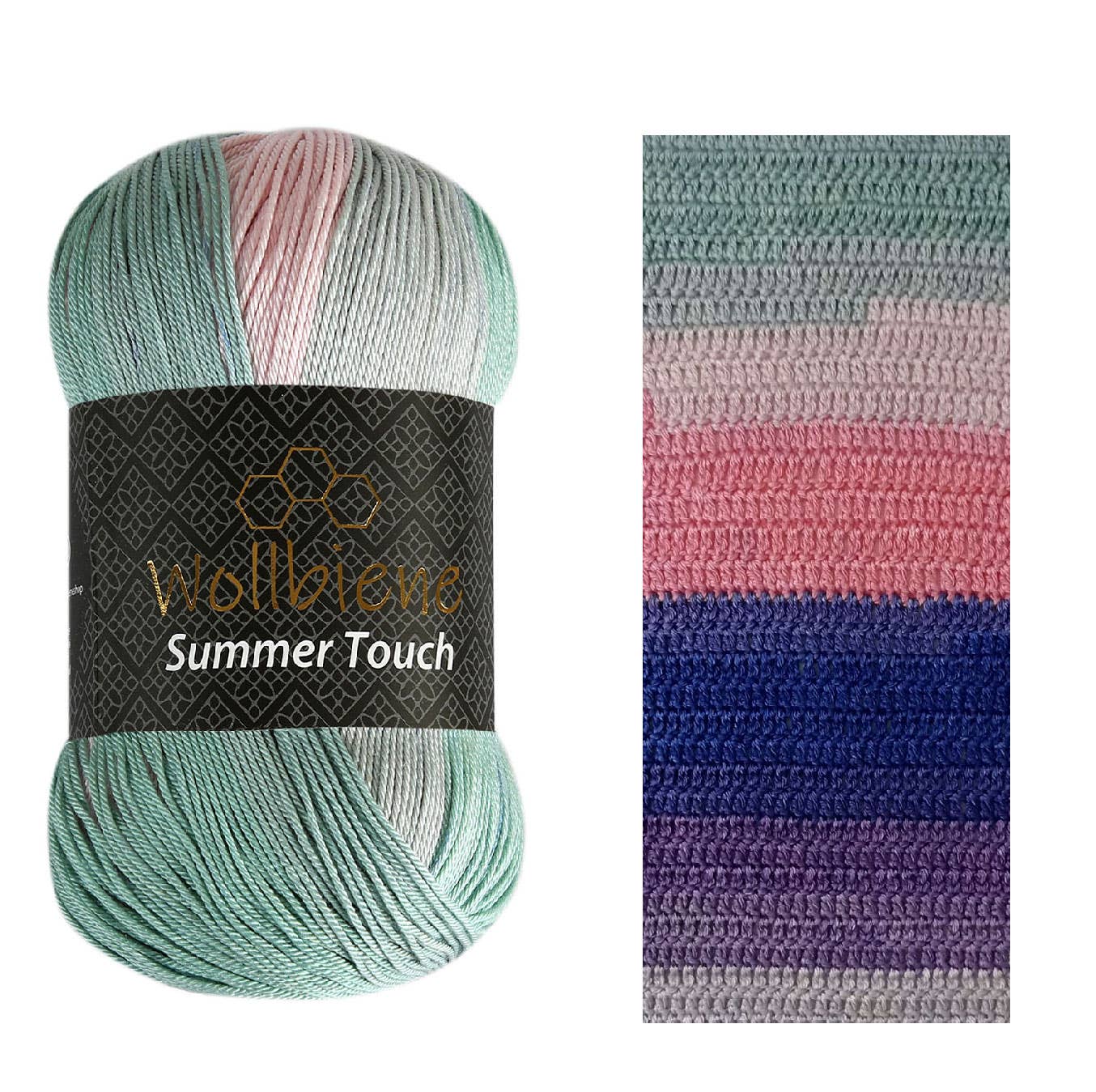 Wollbiene – Engroshandel Garn – Woolbee Summer Touch batik med farvegradient i uldgarn24