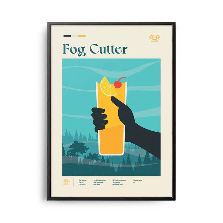 Mid-Century Modern Fog Cutter Cocktail Poster for wholesale by Weekend Concept