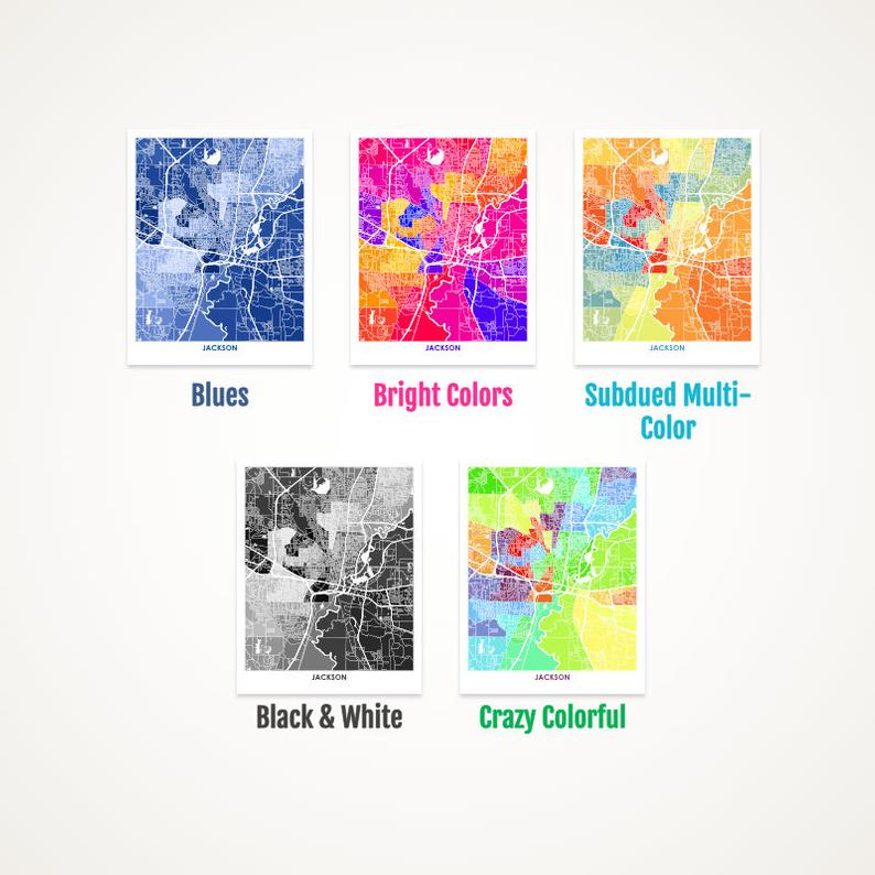 Juanita's Adventures - Wholesale Art Print - Juanitas Adventures Jackson MS Map Print1