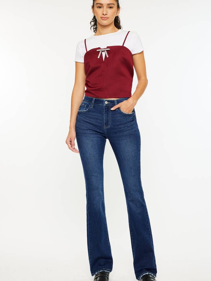 HIGH RISE SKINNY BOOTCUT-KC20069D for wholesale by Kan Can USA