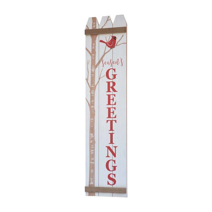 Season's Greetings Wood Wall Plaque for wholesale by Paris Loft Inc