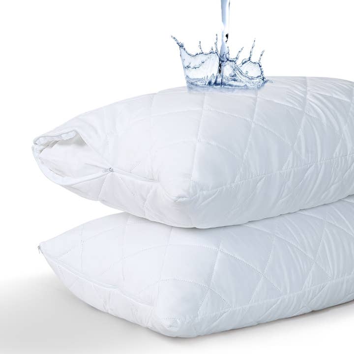 Zippered Microfiber Pillow Protector Quilted Waterproof  for wholesale by Cottonpassion_US
