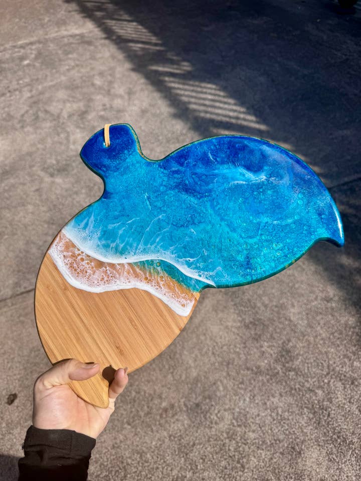 NEW Whale Tail Ocean Resin Charcuterie Board – Maui Made for wholesale by TBM Creations LLC