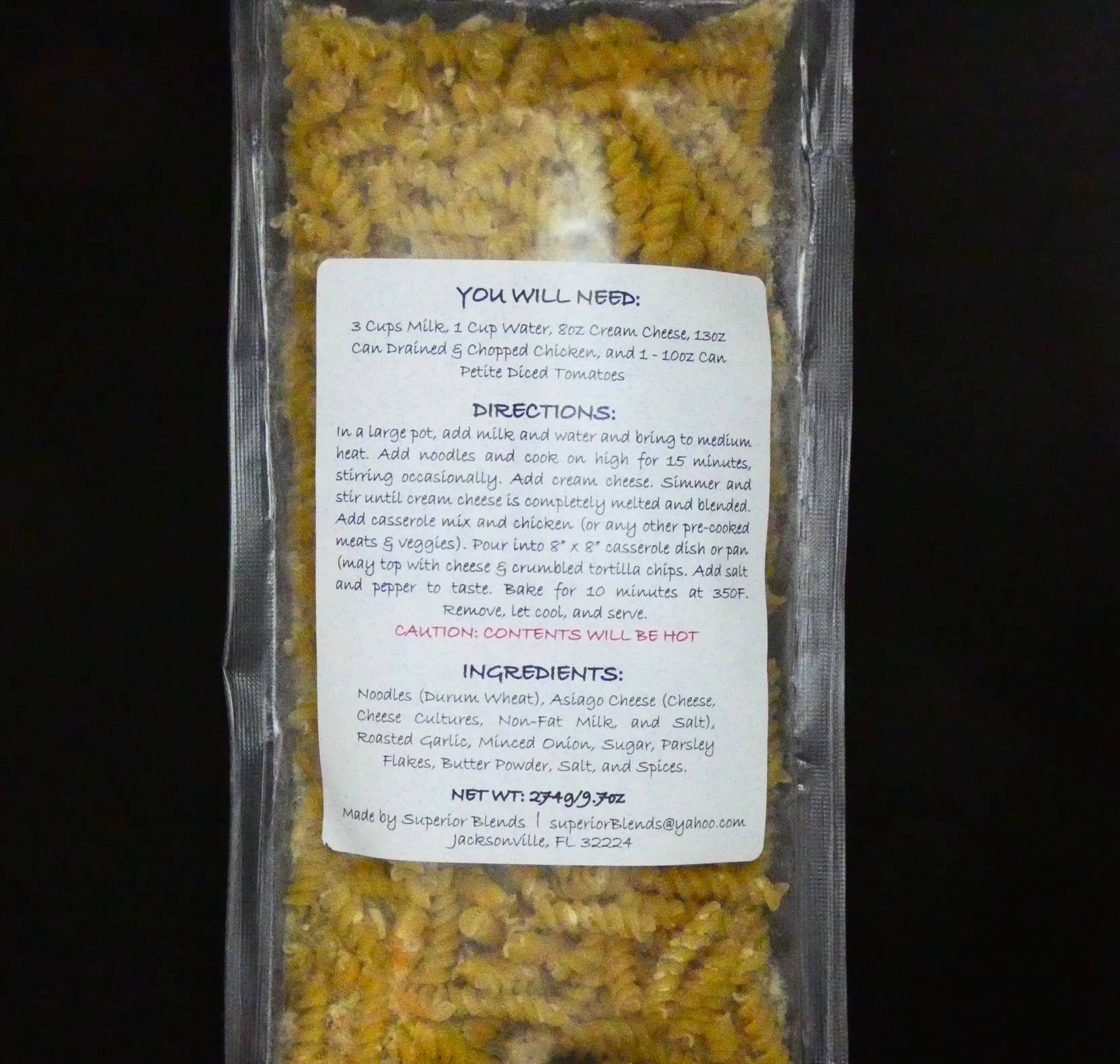 Superior Blends - Wholesale Pasta - Asiago Roasted Garlic Casserole Mix1
