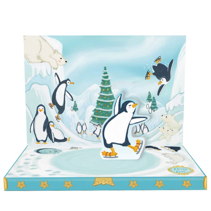 Penguin Adventures Music Box Card for wholesale by My Design Collections