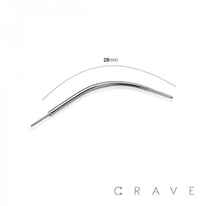 CRAVE BODY JEWELRY - Wholesale Face/Body Chain - 316L SURGICAL STEEL THREADLESS CURVED PIERCING TAPER