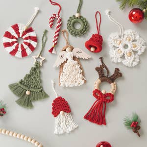 Macrame DIY Candy Cane Craft Kit, Adult Craft Kit, Christmas Ornament, Yarn  Rope