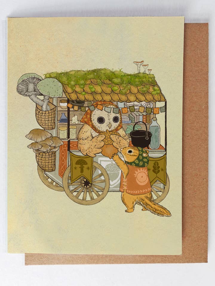 Tarjeta Acorn Market para venta al por mayor de Marika Paz Illustration