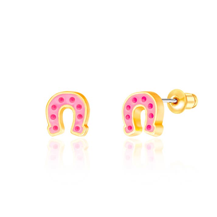 Lucky Horseshoe Earrings | Western Stud Earrings for Girls for wholesale by Girl Nation