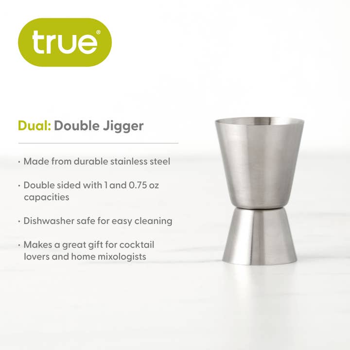 TRUE - Wholesale Jigger - Stainless Steel Double Jigger .75 1 oz or 1 1.5 oz6