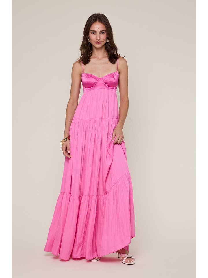 Sky to Moon - Wholesale Dress - Women's - ELEGANT SILKY SLEEVELESS BRA TOP MAXI DRESS16